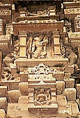 Khajuraho - the beautiful carvings of the Lakshmana temple 